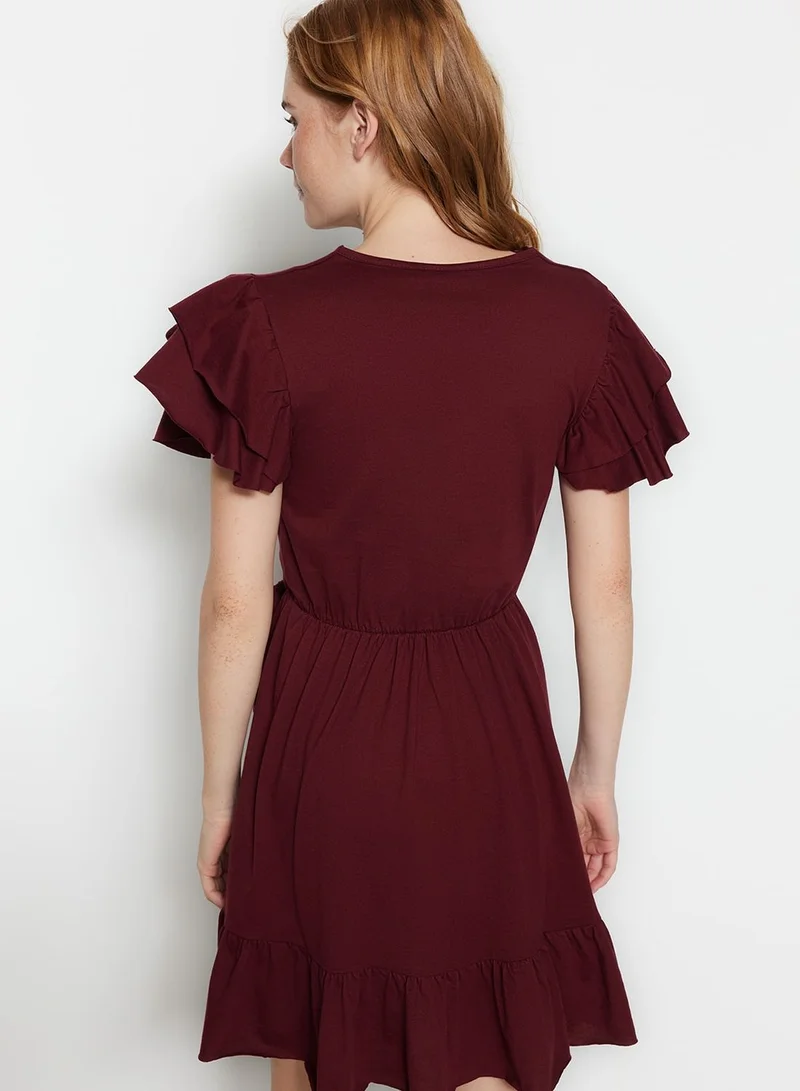trendyol Ruffle Sleeve Tie Detail Dress