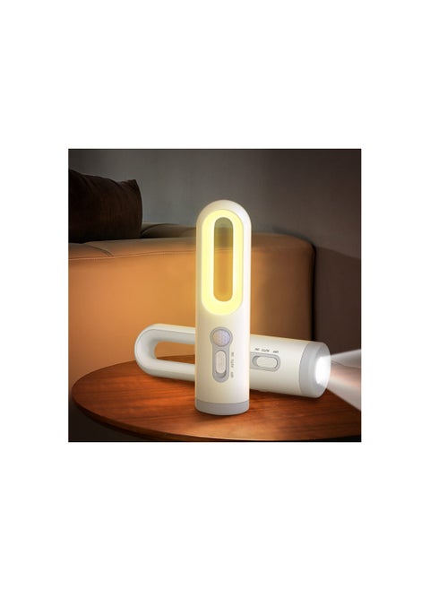 Rechargeable Motion Sensor Night Light, 2-in-1 Portable LED Light Flashlight with Dusk to Dawn for Bedroom, Bathroom, Baby Nursery, Toilet, Reading, Camping, Hallway(Warm White,1 Pack)