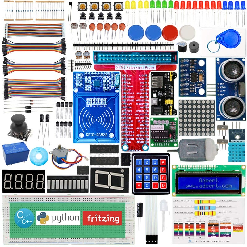Adeept RFID Starter Kit Compatible with Raspberry Pi 4 3 2 Model B B Stepper Motor ADXL345 40pin GPIO Extension Board Breadboard with C and Python Code Learning Kit with Guidebook PDF - Image 4