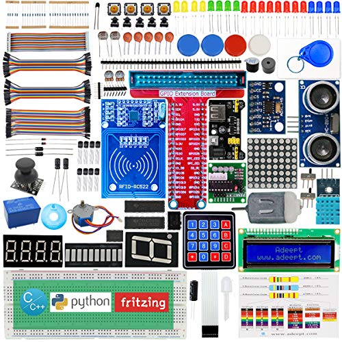 Adeept RFID Starter Kit Compatible with Raspberry Pi 4 3 2 Model B B Stepper Motor ADXL345 40pin GPIO Extension Board Breadboard with C and Python Code Learning Kit with Guidebook PDF - Image 1