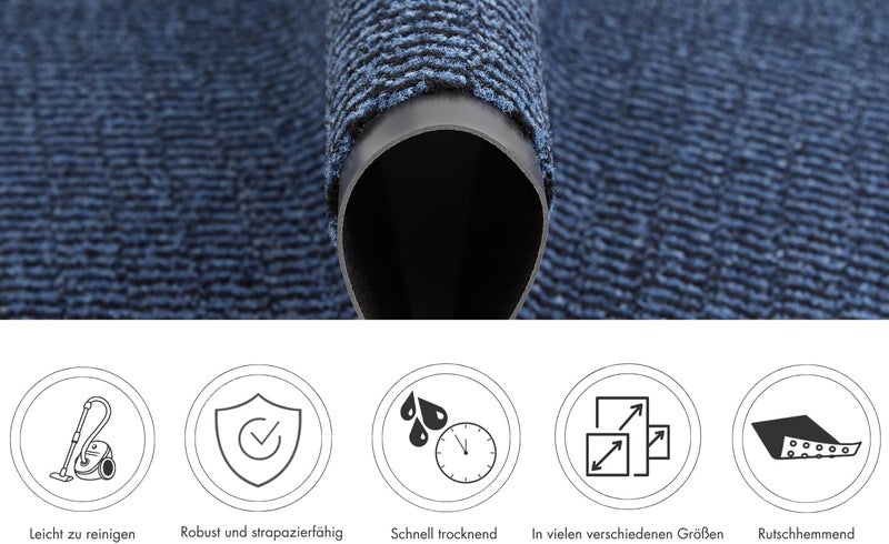 ANDIAMO Doormat, Polypropylene, Blue, 90 x 150 cm - Image 4