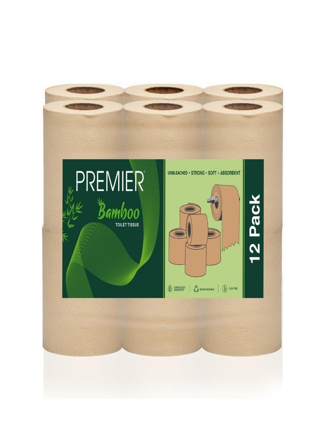 Premier 2-Ply Bamboo Toilet Tissue Rolls (2160 Pulls) (180 x 12 Rolls) | Tissue Paper Roll, Toilet Paper Roll - Eco Friendly, Soft & Highly Absorbent, 100% Natural Bamboo, Biodegradable & Clog Free - Image 1