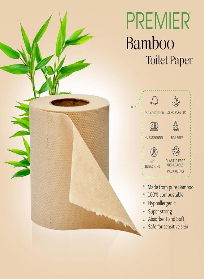 Premier 2-Ply Bamboo Toilet Tissue Rolls (2160 Pulls) (180 x 12 Rolls) | Tissue Paper Roll, Toilet Paper Roll - Eco Friendly, Soft & Highly Absorbent, 100% Natural Bamboo, Biodegradable & Clog Free - Image 5