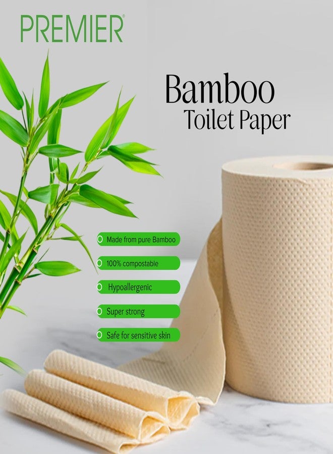 Premier 2-Ply Bamboo Toilet Tissue Rolls (2160 Pulls) (180 x 12 Rolls) | Tissue Paper Roll, Toilet Paper Roll - Eco Friendly, Soft & Highly Absorbent, 100% Natural Bamboo, Biodegradable & Clog Free - Image 4
