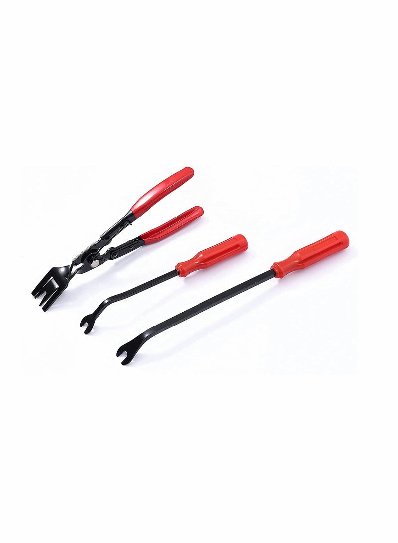KASTWAVE 3 PCS Clip Pliers Set and Fastener Remover Universal Auto Door Car Upholstery Trim Clip Removal Pliers Tool Door Panel Trim Clip Removal Tool Pliers for Car Door Panel with Bag  - Image 1
