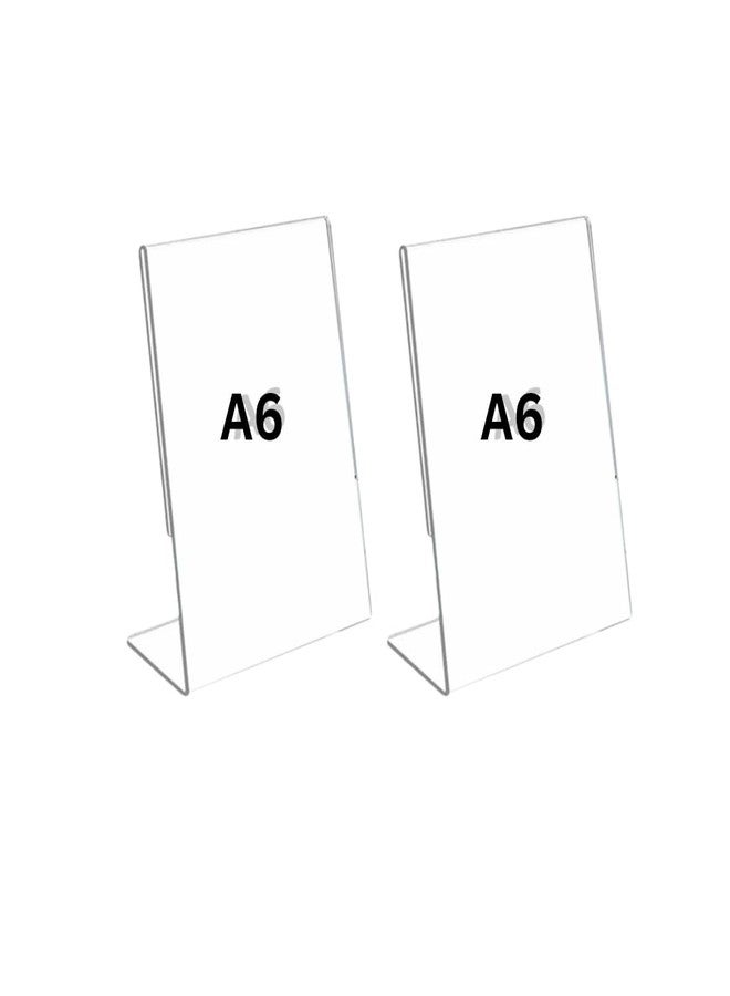 Sehgal Store A6 Acrylic Tent Card Holder Clear Acrylic Display Stand - Ideal for Photo Frames, Posters, and Art Prints - Sleek, Sturdy, and Versatile (3MM, Cell Cast) Pack Of 2 - Image 1