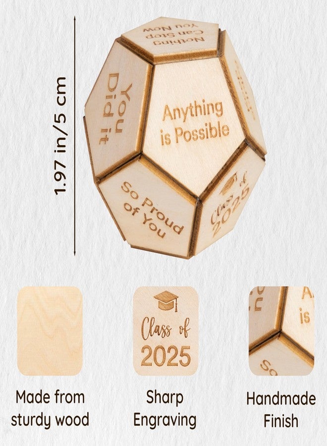 DINIZON 12-Sided Wooden Graduation Decider Dice, Class of 2025 Graduation Gifts, Senior Graduation Gifts 2025 for High School Student Him Her, College High School Graduate Presents, Unique Graduation Decor - Image 2
