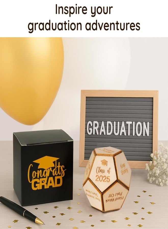 DINIZON 12-Sided Wooden Graduation Decider Dice, Class of 2025 Graduation Gifts, Senior Graduation Gifts 2025 for High School Student Him Her, College High School Graduate Presents, Unique Graduation Decor - Image 3