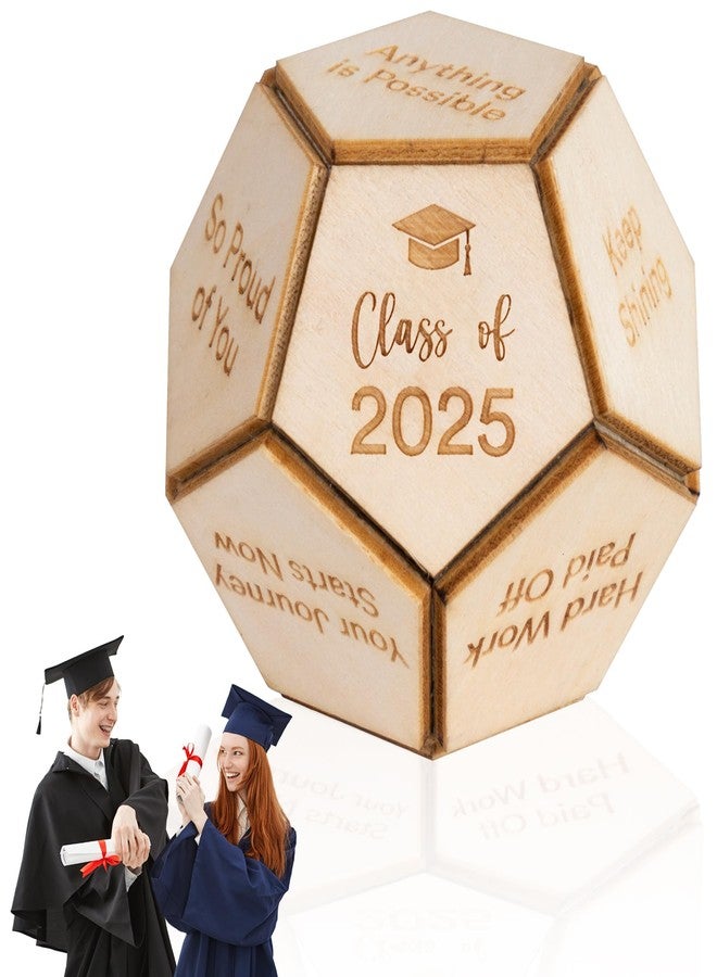 DINIZON 12-Sided Wooden Graduation Decider Dice, Class of 2025 Graduation Gifts, Senior Graduation Gifts 2025 for High School Student Him Her, College High School Graduate Presents, Unique Graduation Decor - Image 1