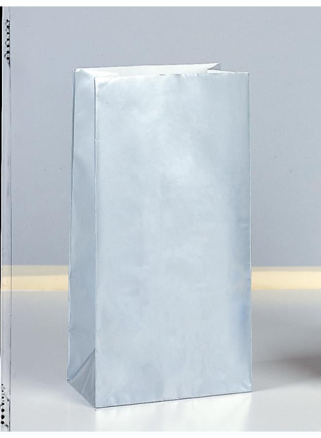 Unique أكياس حفلات فضية معدنية - عبوة من 10