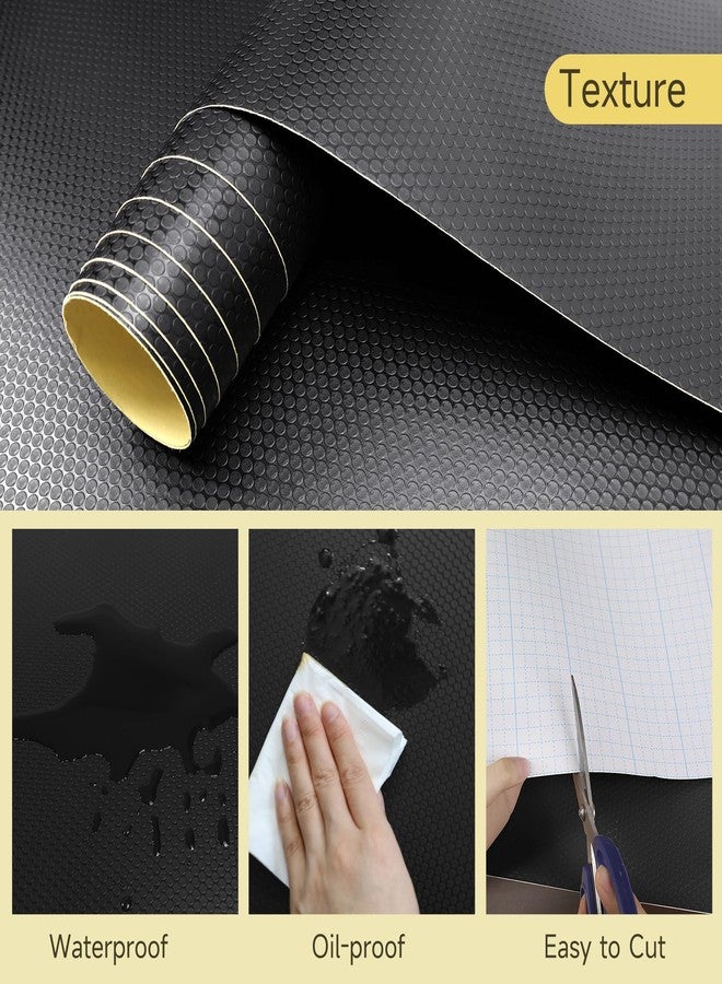 WochiTV Adhesive Shelf Liner 11.8 X 59 Inches Peel and Stick Kitchen Liner for Cabinets, Drawers Removable Protector Mat Waterproof Contact Covering for Dresser Pantry Countertops Shelves, Black - Image 3