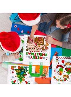 HOWAF HOWAF 12pcs Christmas Coloring Goodie Bags with Paint Pens for Kids, Xmas Santa Coloring Candy Bags HO HO HO Coloring Gift Bags, Merry Christmas Reusable Canvas Bag Party Favors Coloring  - Image 5