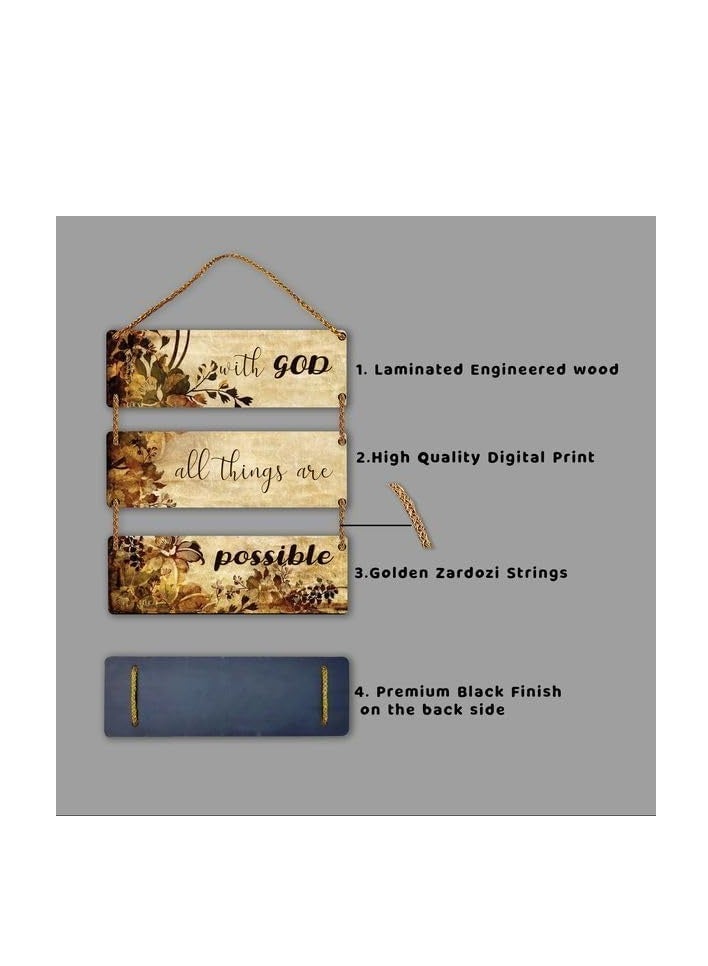 Decorhills Sehaz Artworks Home Decor Items for Living Room, Wooden Wall Hangings for Home Decoration, Decorative Items for Home, Home Decoration Items stylish, Room Decor Christian-3-0008 - Image 3