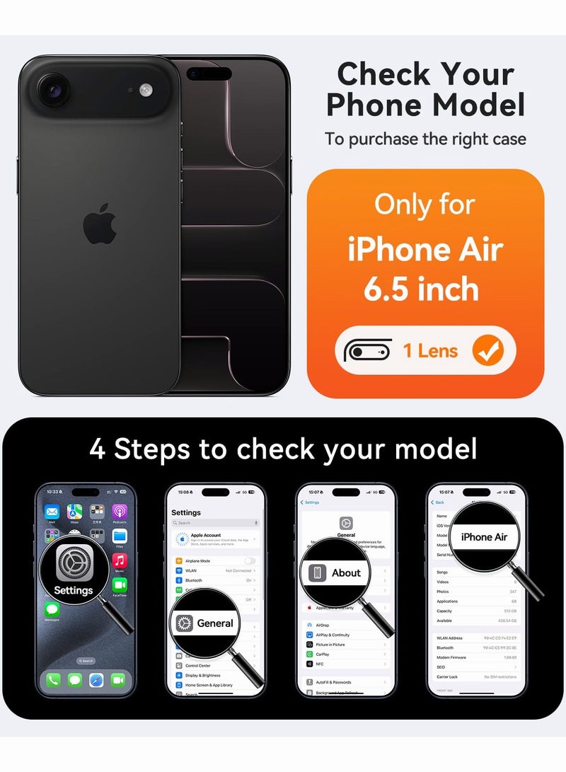 SOKAD MagSafe Matte Black Case for iPhone Air, Full Camera Protection - Image 2