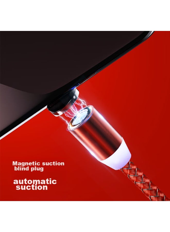 Zitai Magnetic Data Cable 3-in Apple Type-c/android Magnetic Fast Charging Phone Charger Cable For Iphone 14/13/12, Huawei, Xiaomi, Honor, 2 Meters, Red - Image 4