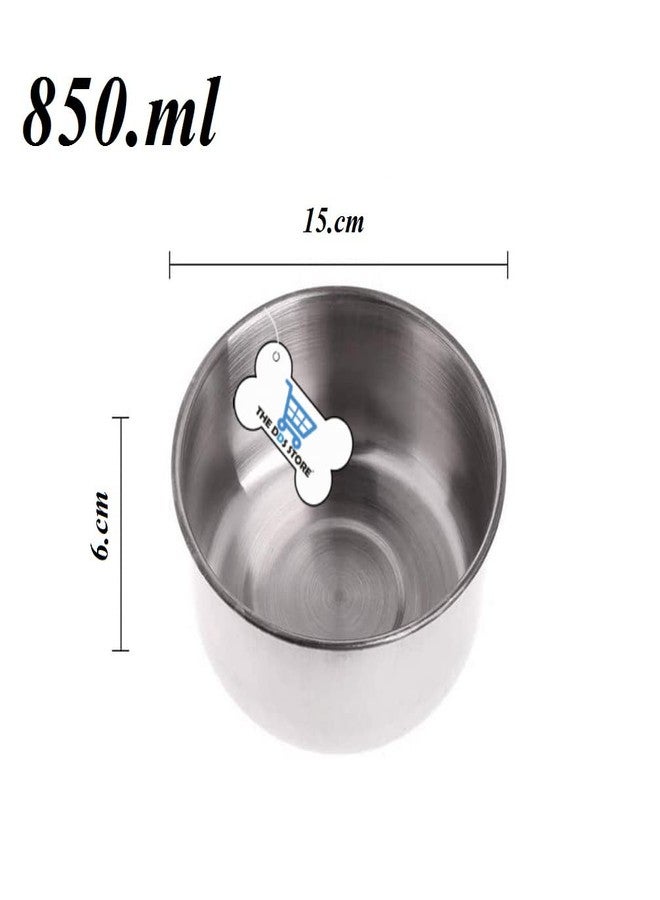 The DDS Store Stainless Steel Dog Bowl Removable Hanging Food Water Pets Cage Coop Cup Large Cat Puppy Birds Food Bowl-850 ml (Pack of 1) - Image 2