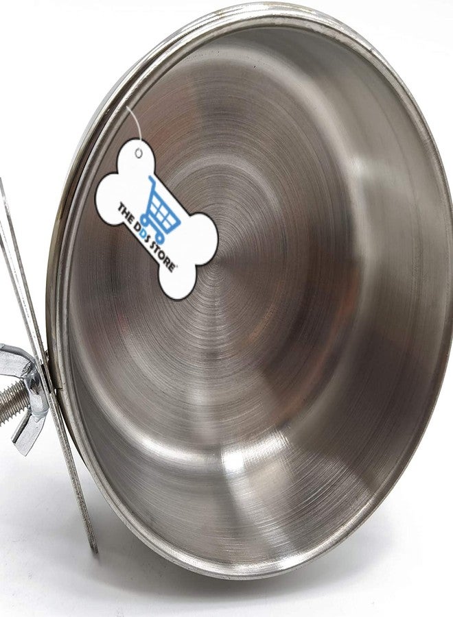 The DDS Store Stainless Steel Dog Bowl Removable Hanging Food Water Pets Cage Coop Cup Large Cat Puppy Birds Food Bowl-850 ml (Pack of 1) - Image 3