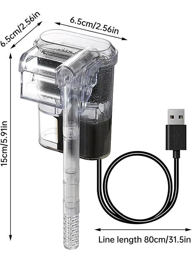MUMO Aquarium Fish Tank Filter, Slim 3W Aquarium, Fish Tank Filter, Quiet Energy-Efficient, Filter for Up to 20L Coldwater & Tropical Fish - Image 2