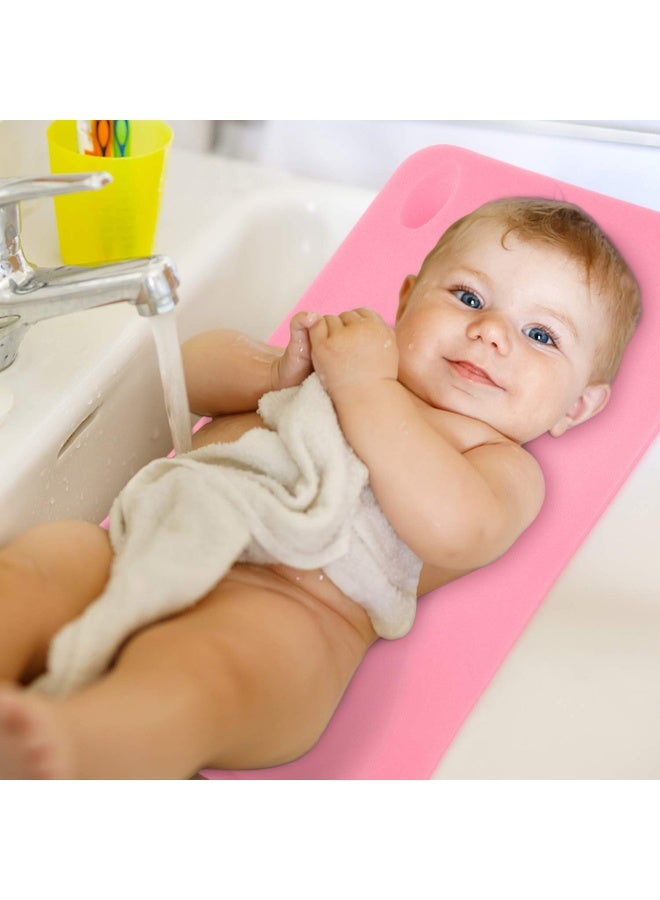 HALLO Baby Bath Sponge Soft Infant Bath Mat Newborn Cushion Odor Free (Pink) - Image 4