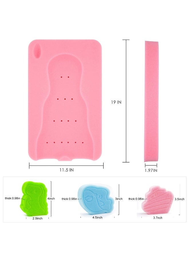 HALLO Baby Bath Sponge Soft Infant Bath Mat Newborn Cushion Odor Free (Pink) - Image 2