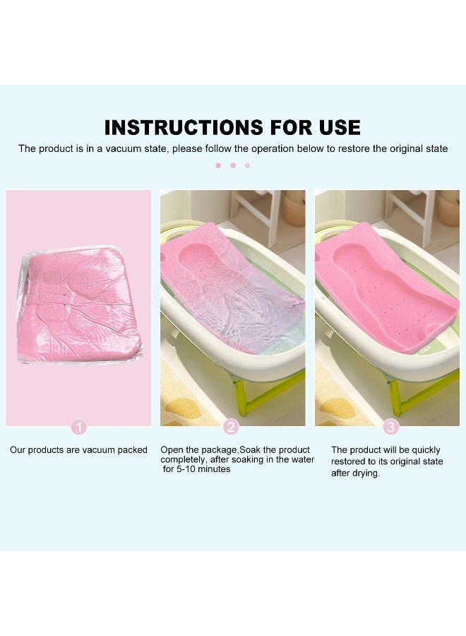 HALLO Baby Bath Sponge Soft Infant Bath Mat Newborn Cushion Odor Free (Pink) - Image 5