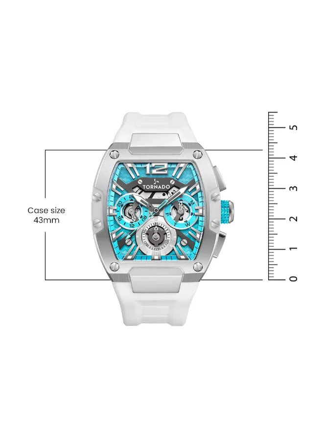 TORNADO Men's Silicone Analog Watch T23105-SSWL - 43 mm