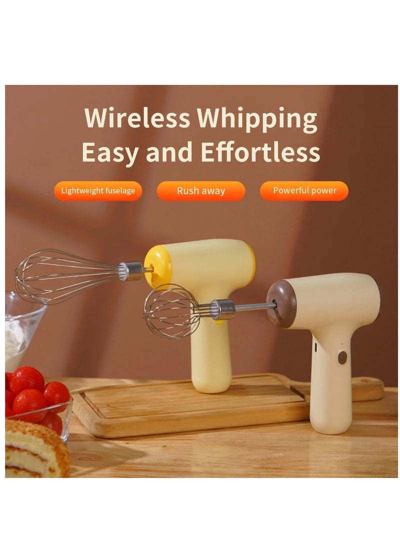 Home Wireless Electric Mixer, USB Rechargeable Handheld Egg Beater, with 2 Removable Mixers 4 Speed Modes  - Image 3