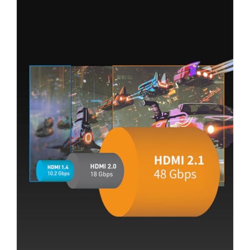 كابل 10K 8K 4K HDMI 2.1، كابل HDMI فائق السرعة 48 جيجابت في الثانية 0.0 ثانية 4K 240 هرتز 165 هرتز 120 هرتز 8K 60 هرتز eARC Netflix HDCP 2.3 2.2 DTS:X HDR10+ شاشة تلفزيون بروجيكتور Roku Sky-Q X-box - Image 3