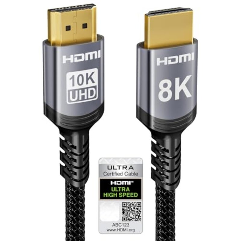 كابل 10K 8K 4K HDMI 2.1، كابل HDMI فائق السرعة 48 جيجابت في الثانية 0.0 ثانية 4K 240 هرتز 165 هرتز 120 هرتز 8K 60 هرتز eARC Netflix HDCP 2.3 2.2 DTS:X HDR10+ شاشة تلفزيون بروجيكتور Roku Sky-Q X-box - Image 1