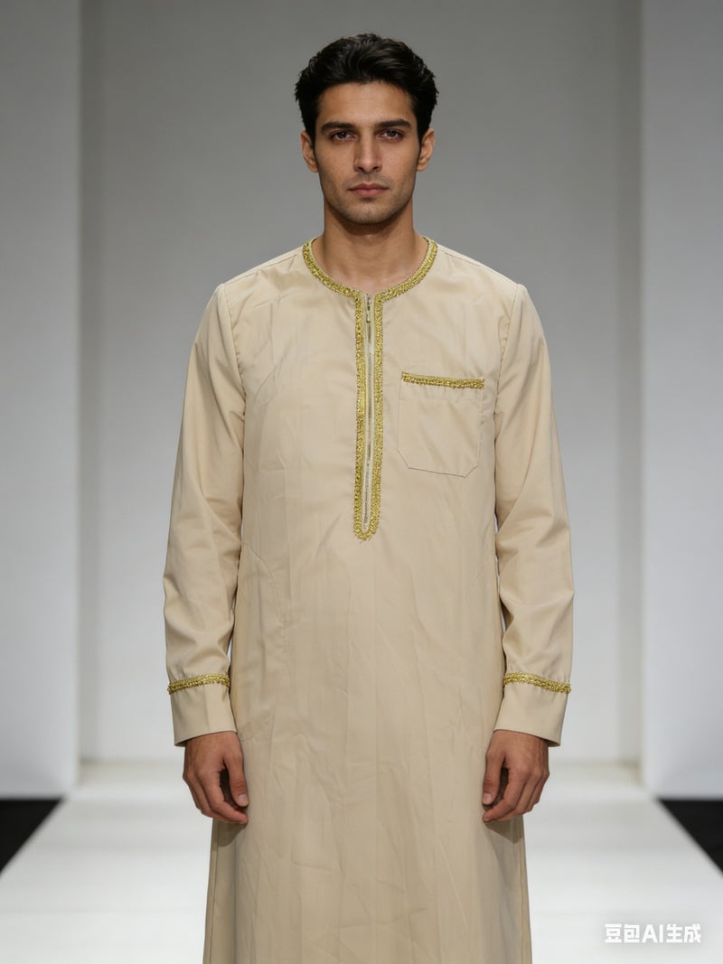Men's Traditional Long Robe - Loose Fit, Breathable, Sun-Protective, Perfect for Everyday  Wear
