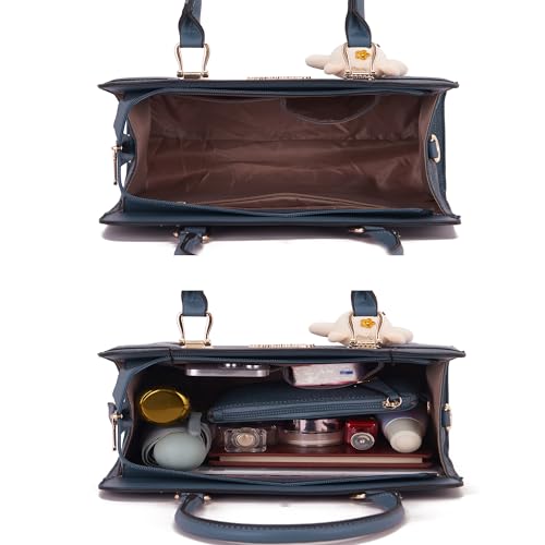 Soperwillton Women's Fashion Handbags Tote Bags Shoulder Bag Top Handle Satchel Purse Set 4pcs - Image 5