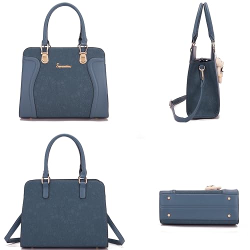 Soperwillton Women's Fashion Handbags Tote Bags Shoulder Bag Top Handle Satchel Purse Set 4pcs - Image 2