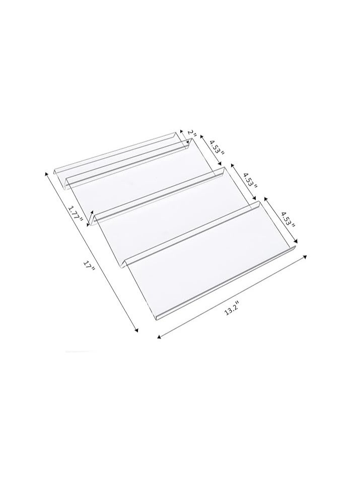 Gifticious - Premium Acrylic Spice Rack – 4-Tier Spice Organizer for Drawer – Durable and Lightweight Spice Rack Drawer Organizer – Adjustable Design – 13.2x 17-inch- Clear 1 Pack - Image 1