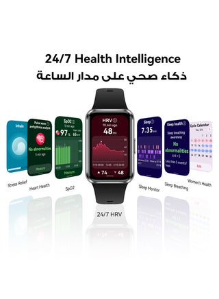 سوار الصحة واللياقة البدنية Band 11، ساعة ذكية، ذكاء صحي على مدار 24/7، HRV، تتبع النوم، مراقب الإجهاد، الرفاهية العاطفية، نحيف للغاية، iOS و Android، عمر بطارية يصل إلى 14 يومًا - view 3