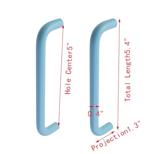 Geesatis Cabinet Pulls Blue Aluminium Alloy Kitchen Drawer Pulls Cabinet HandlesBlue5inch Hole Center - Image 3