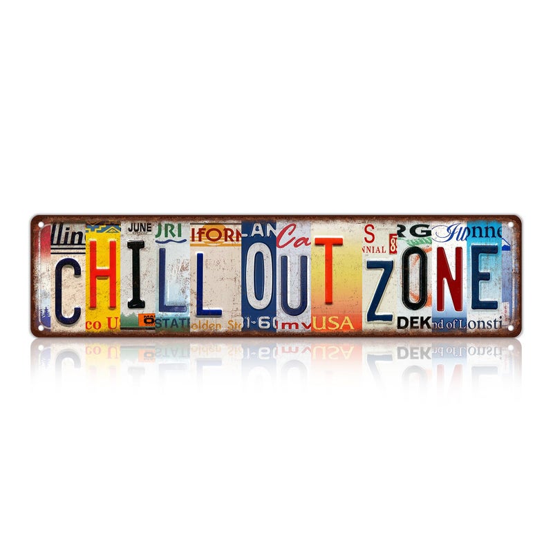 MTsigns Vintage Chill Out Zone Metal Tin Signs Street Signs Home Wall Decor 16 x 4 Inches - Image 1