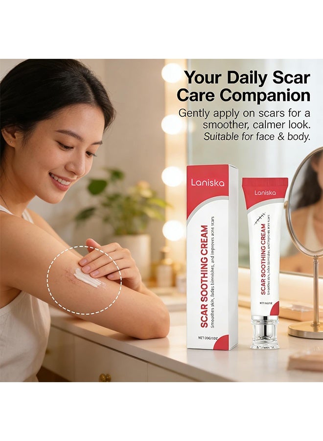 LANISKA Scar Soothing Cream ，Smoothing Cream for Scars - Gentle Care for Sensitive Skin, Helps Improve Appearance of Scars, Reduces Redness, Lightweight Non-Greasy Formula 30g - Image 3