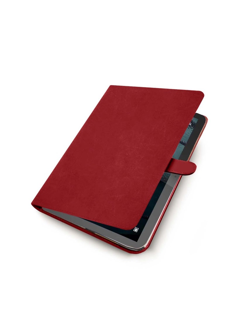 دبليو تيك غطاء Flip Case مغناطيسي بحواف جلدية PU لجهاز Honor Pad V9 11.5 بوصة 2024 (11.5 بوصة) - أحمر - Image 4