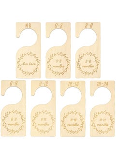 Patelai Patelai 7 Pieces Closet Size Divider Closet Organizers Hanging Closet Dividers from Newborn Infant to 24 Months for Home Nursery Clothes  - Image 1