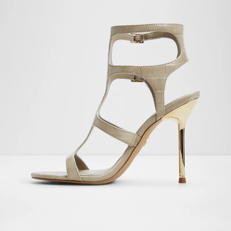 Aldo  QUINTINA Textured Cage Heeled Sandals for Women | Best Price UAE