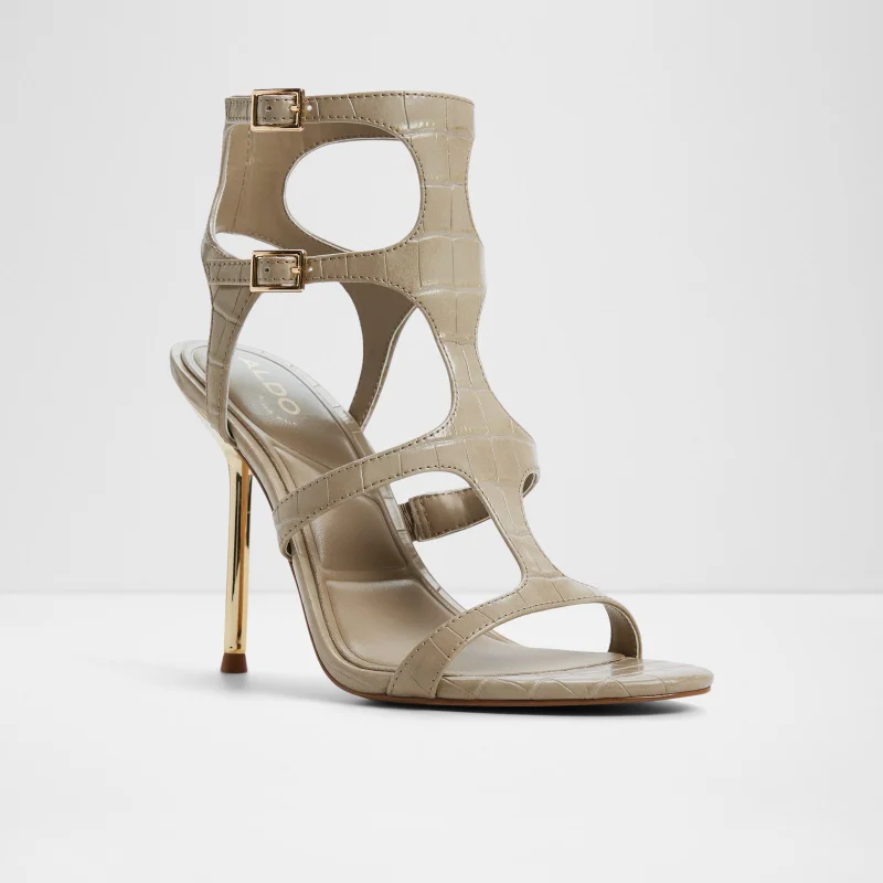 Aldo  QUINTINA Textured Cage Heeled Sandals for Women | Best Price UAE