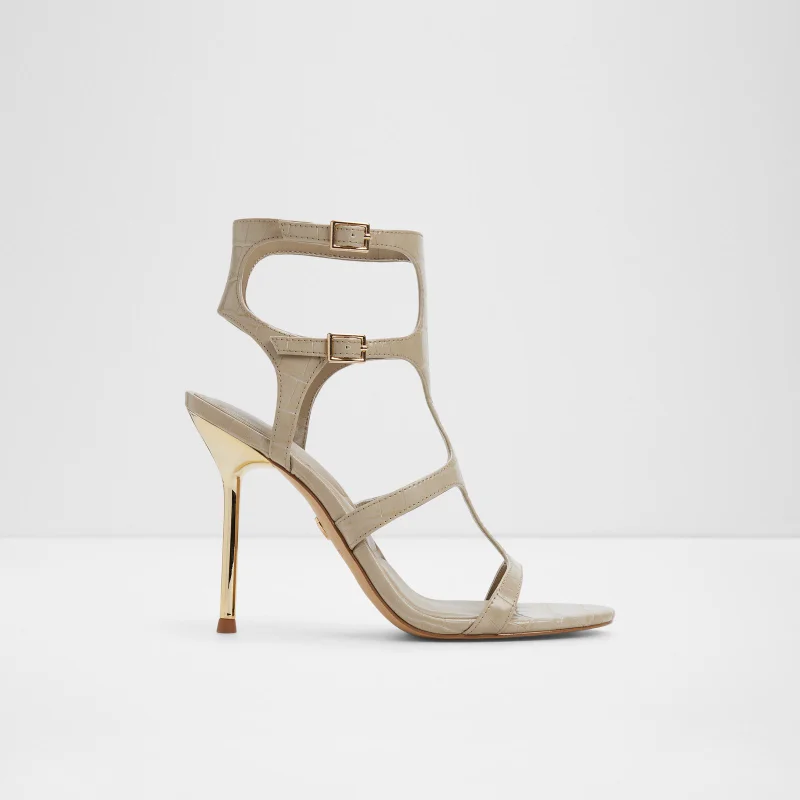 QUINTINA Textured Cage Heeled Sandals