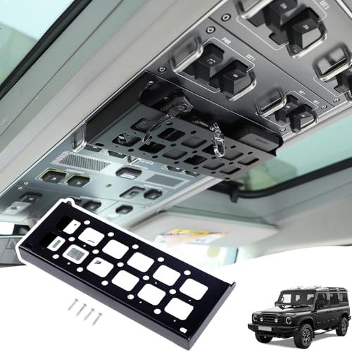 Hudiriy Car Front Roof Panel Hanging Organizer Mount Holder Front Roof Cargo Storage Expansion Compatible with Ineos Grenadier 2020 2026 Car Inner Overhead Control Panel Storage BasketStyle A - Image 1