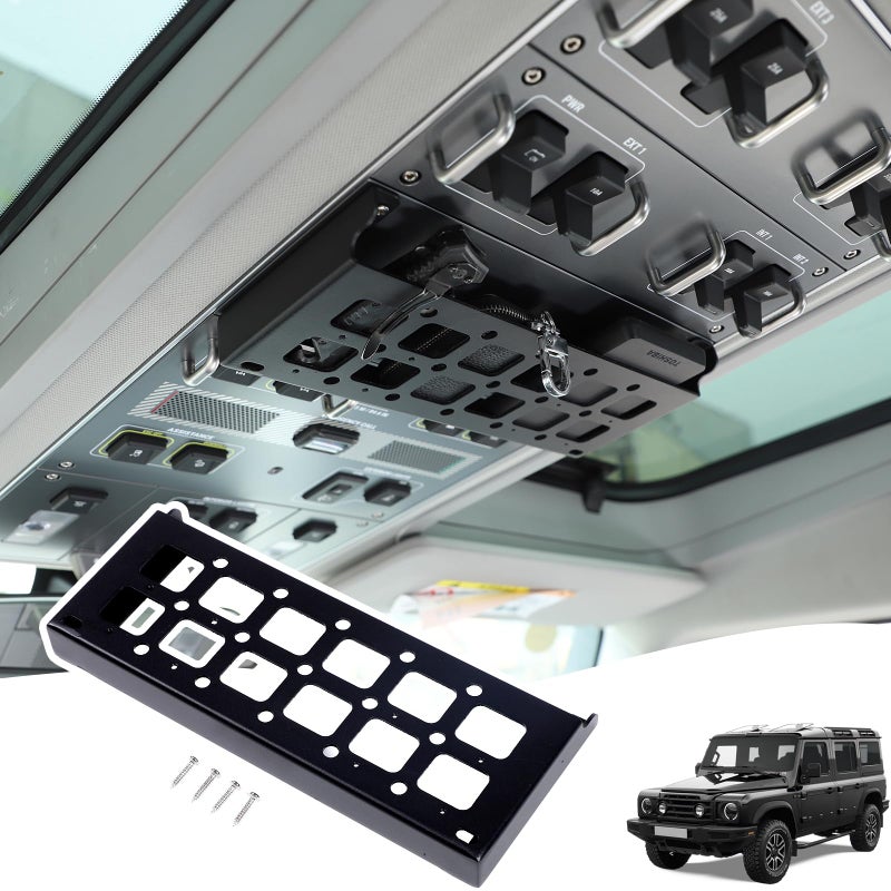 Hudiriy Car Front Roof Panel Hanging Organizer Mount Holder Front Roof Cargo Storage Expansion Compatible with Ineos Grenadier 2020 2026 Car Inner Overhead Control Panel Storage BasketStyle A - Image 2