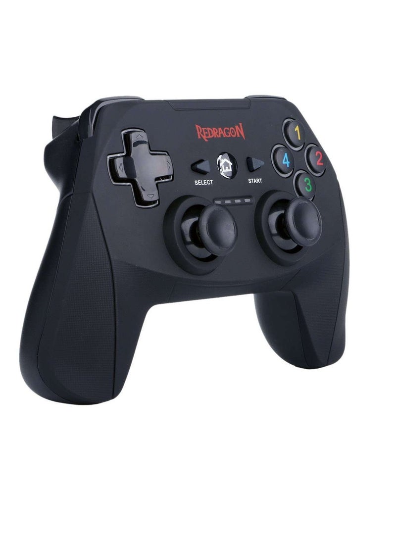 REDRAGON HARROW Wireless Gamepad – Ergonomic Gaming Controller with Dual Vibration, PC & PS4 Compatible, Rechargeable & Lag-Free Connection - Image 1
