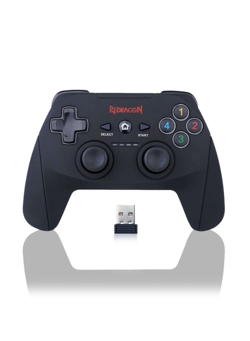 REDRAGON HARROW Wireless Gamepad – Ergonomic Gaming Controller with Dual Vibration, PC & PS4 Compatible, Rechargeable & Lag-Free Connection - Image 3