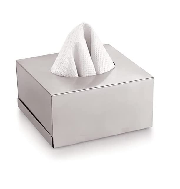 Dynore Stainless Steel Square Shape Tissue Paper Holder Box - Image 1