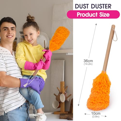 Masthome 8 Pieces Kids Cleaning Set,Wooden Cleaning Toys for Kids Broom Dustpan Mop Brush Duster Rag Sponge and Hanging Stand,Skill Developmental Pretend Play Kit for Toddlers,Children - Image 5