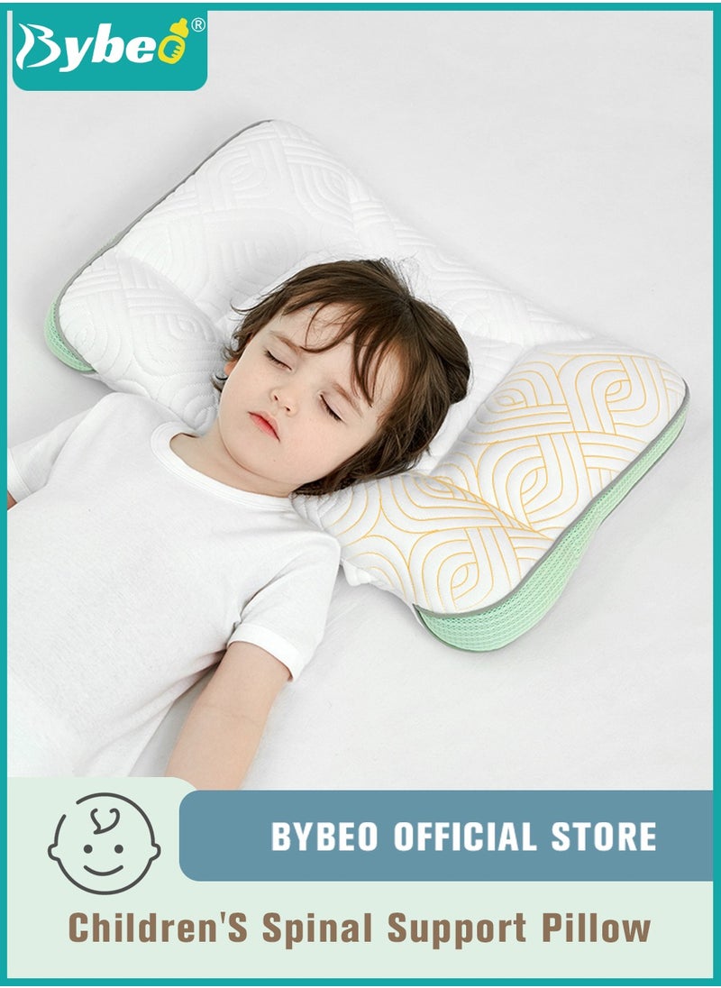 Bybeo - Toddler Pillow for Sleeping,  Kids Pillows with Ergonomic Spine-Protective Design, Ultra Supportive Memory Foam Material, for Babies, Infants, Toddlers, Children, Especially for child aged 6 to 12 - Image 1