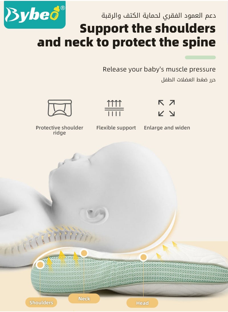 Bybeo - Toddler Pillow for Sleeping,  Kids Pillows with Ergonomic Spine-Protective Design, Ultra Supportive Memory Foam Material, for Babies, Infants, Toddlers, Children, Especially for child aged 6 to 12 - Image 1